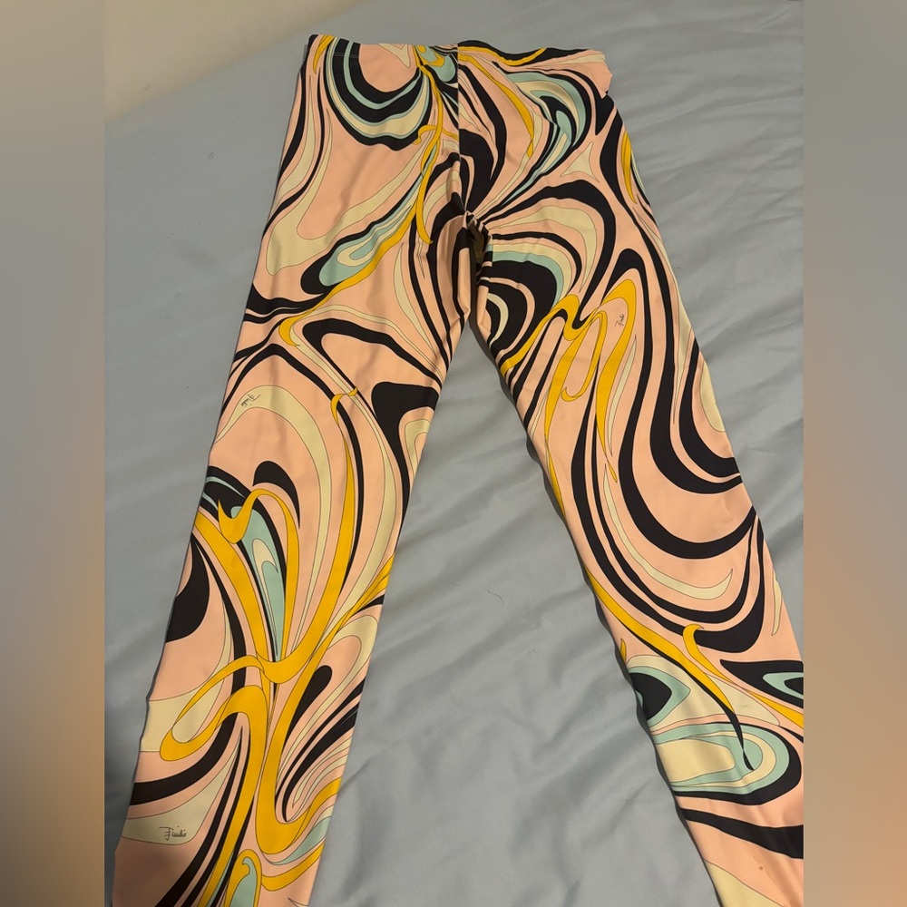 Emilio Pucci Onde Swirl Print Jersey Leggings